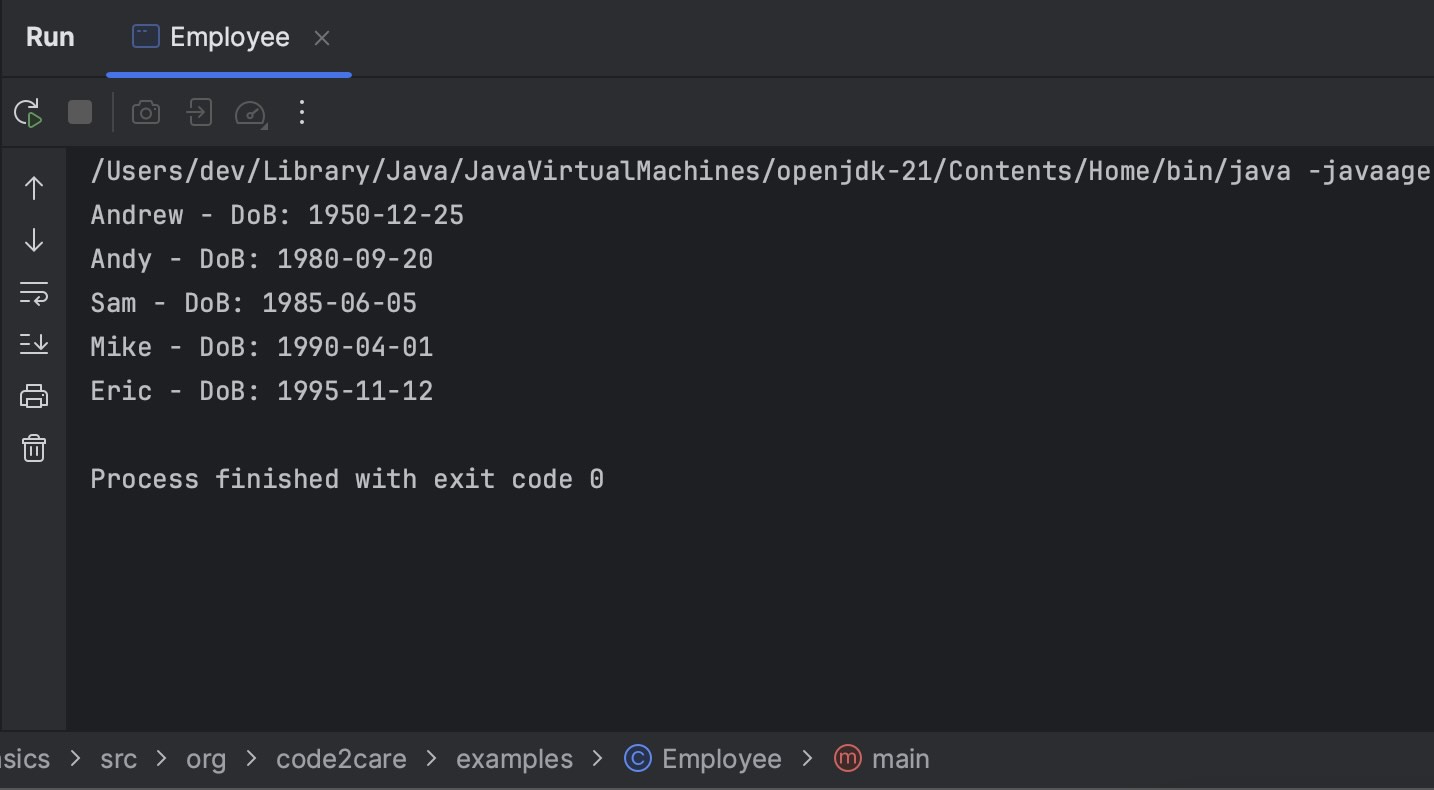 Java Sort List by Date (LocalDate)